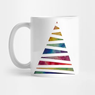Rainbow stripey christmas tree Mug